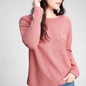 NWOT GAP women's cotton blend pinkish orange 2-ply roundneck pull-over sweater